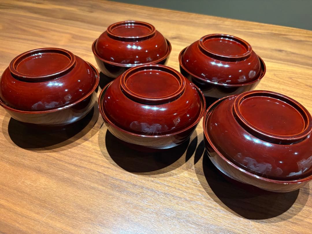 骨董品　明治末期〜大正初期　輪島塗　金蒔絵　漆器椀 煮物椀　茶懐石　5客セット