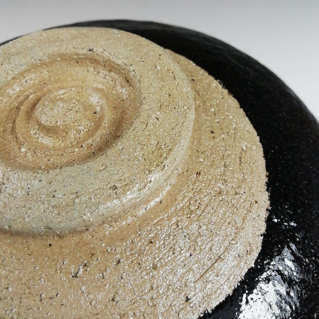 T874 茶碗 『水車』『黒楽茶碗』『楽入 造』 共箱 抹茶碗 茶道具