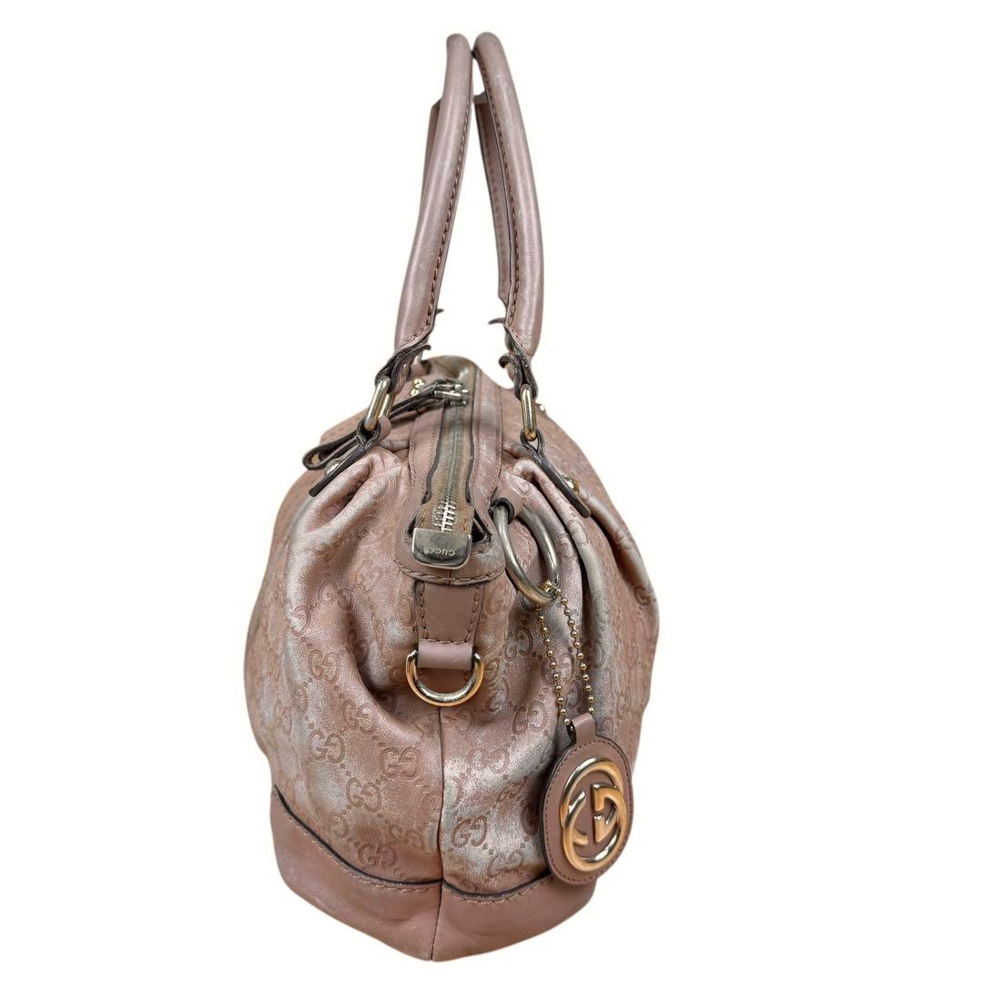 GUCCI グッチ スーキー 2WAYトートバッグ ピンク GGエンボス レザー