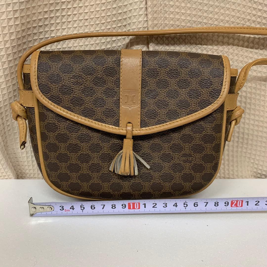 CELINE セリーヌ　マカダム ミニ ショルダーバッグ フラップ付