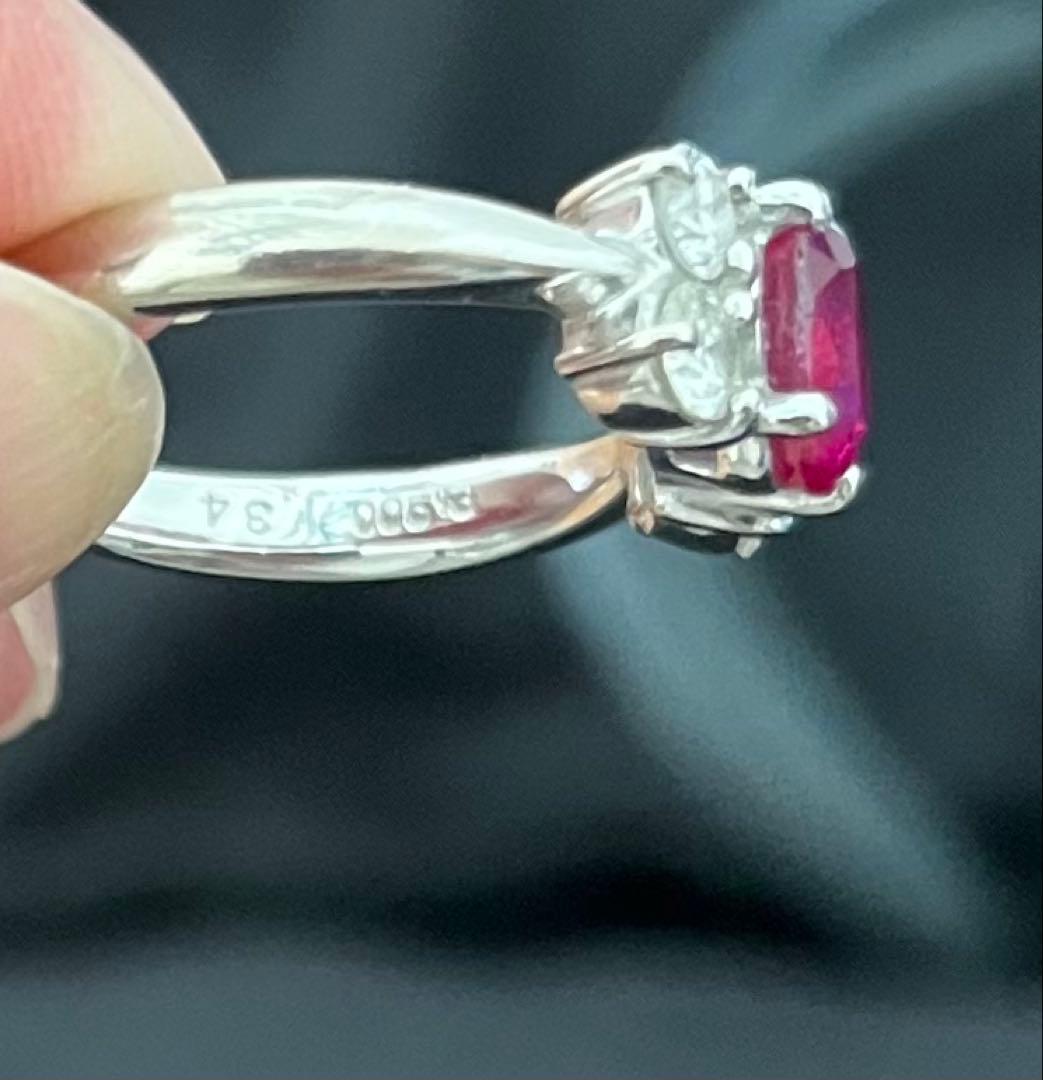 Pt900 ルビー0.50ct ダイヤモンド リング 指輪 プラチナ