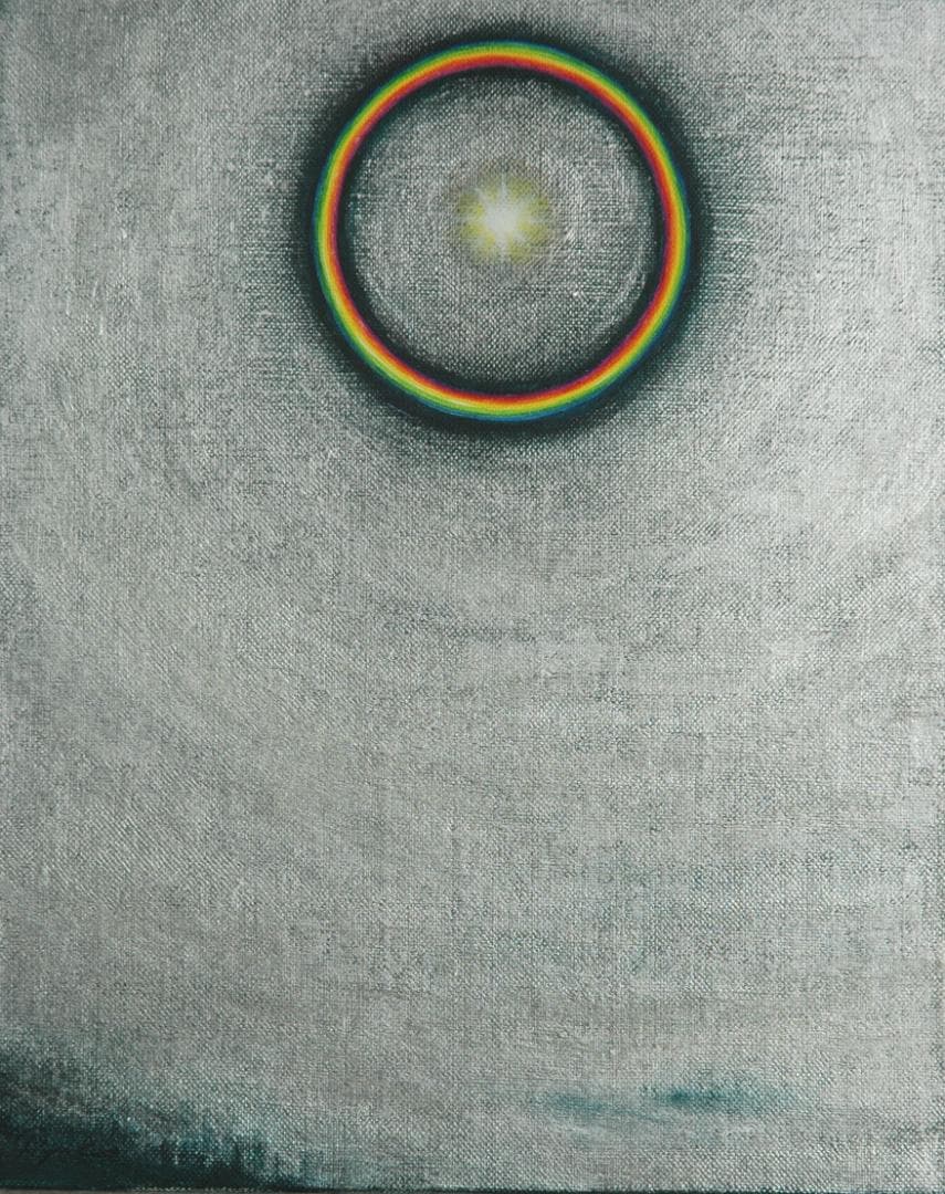 油絵 菅家令子 絵 絵画インテリア額付(白) F3-S102023 風景祈り希望