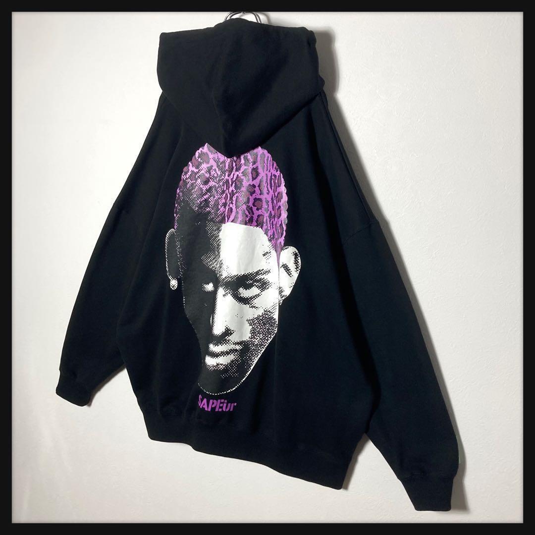 【希少デザイン】サプール★ロッドマンパーカー パープル ブラック 希少XL 美品