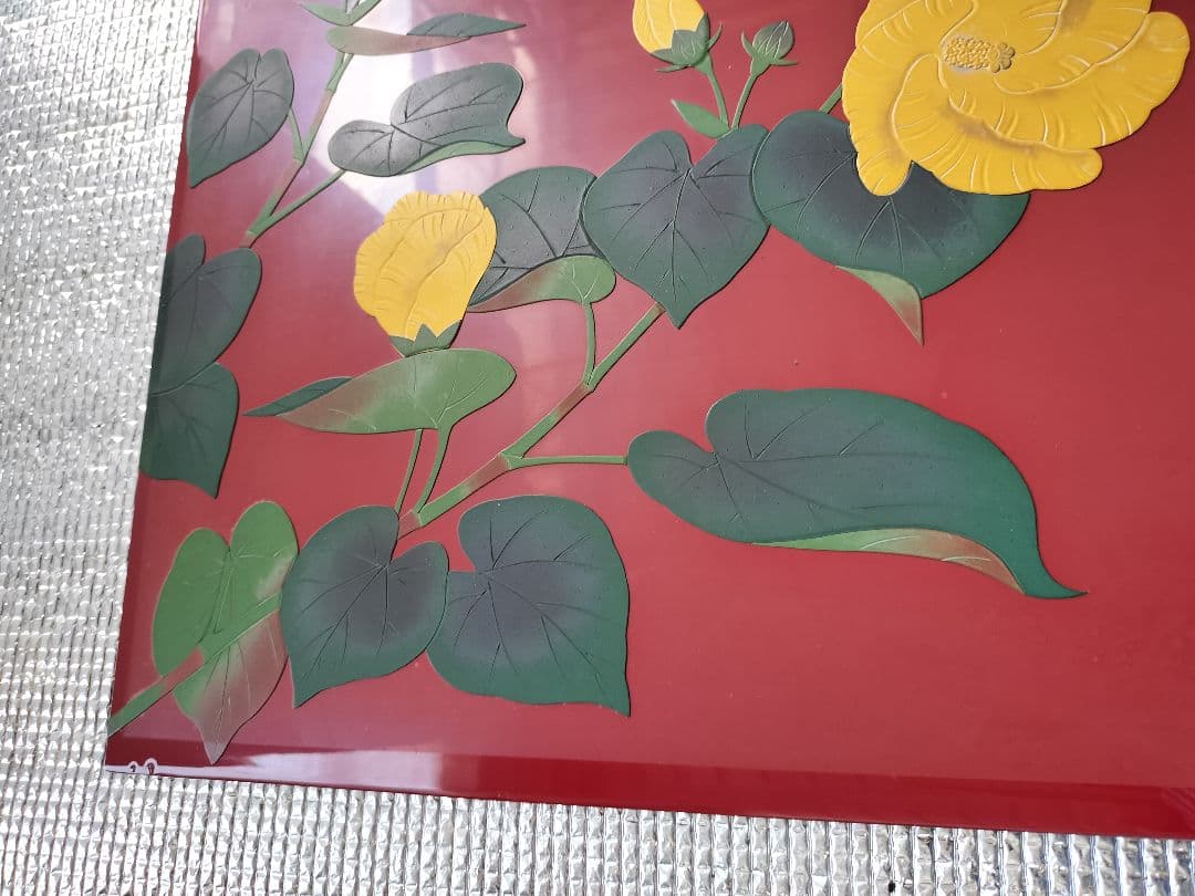 琉球漆器　 紅房　琉球漆工　沖縄　べんぼう 漆器　漆絵 プレート　工芸品