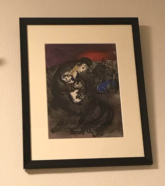 シャガール  リトグラフィ  「エレミア 哀歌」1956年 額付 シャガール リトグラフィ 「エレミア 哀歌」1956年 額付 - メルカリ