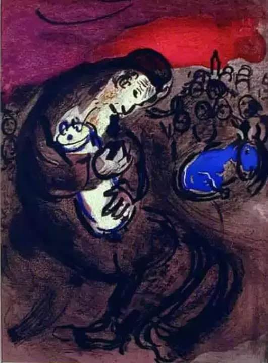 シャガール リトグラフィ 「エレミア 哀歌」1956年 額付 - メルカリ