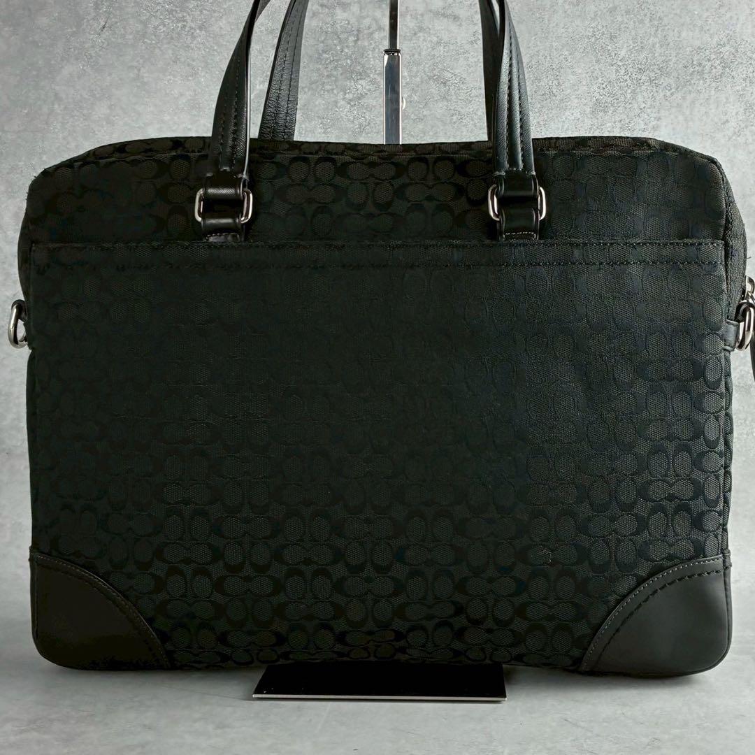 ✨美品✨コーチ　ビジネスバッグ　ブリーフケース　シグネチャー　ブラック
