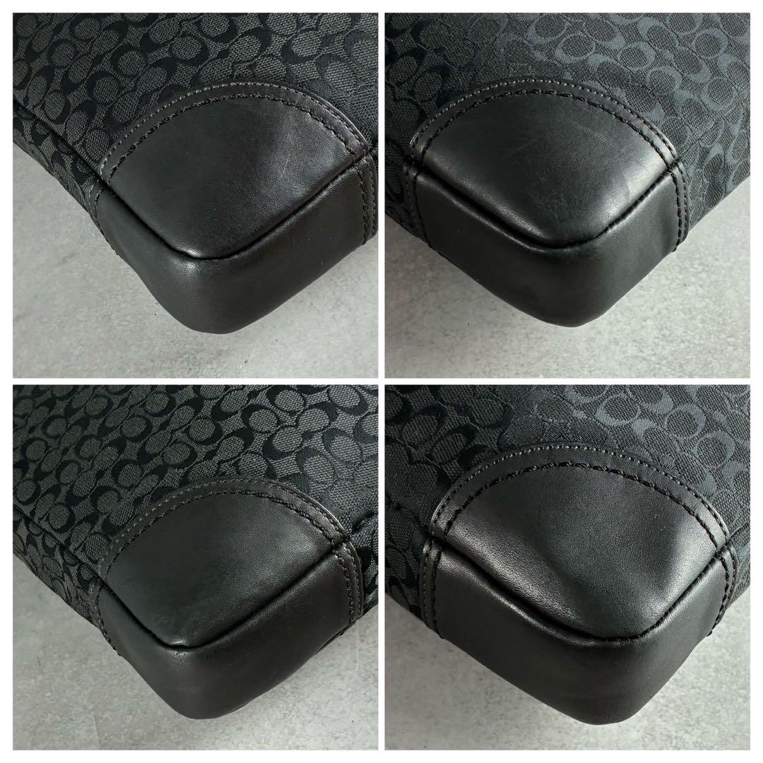 ✨美品✨コーチ　ビジネスバッグ　ブリーフケース　シグネチャー　ブラック