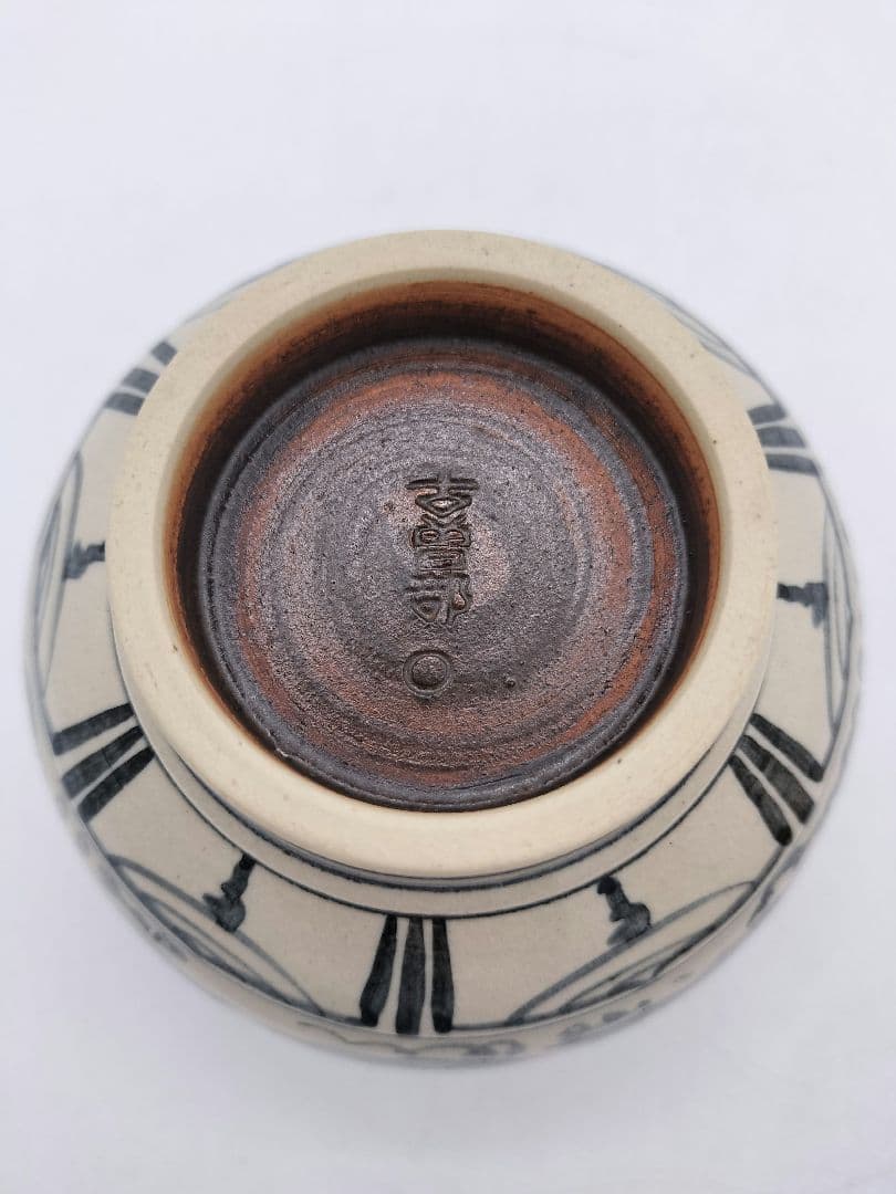 c585 茶碗 古曽部 安南手 人物草花 高規古曽部 義宗窯 木箱