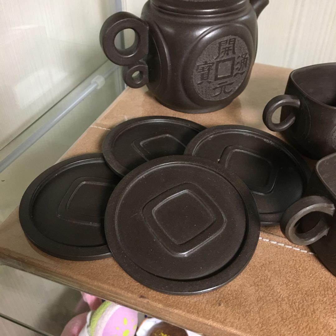 中国茶器　中国宜興　紫砂　朱泥　急須　茶壺　湯呑　菓子皿　骨董品　コレクション