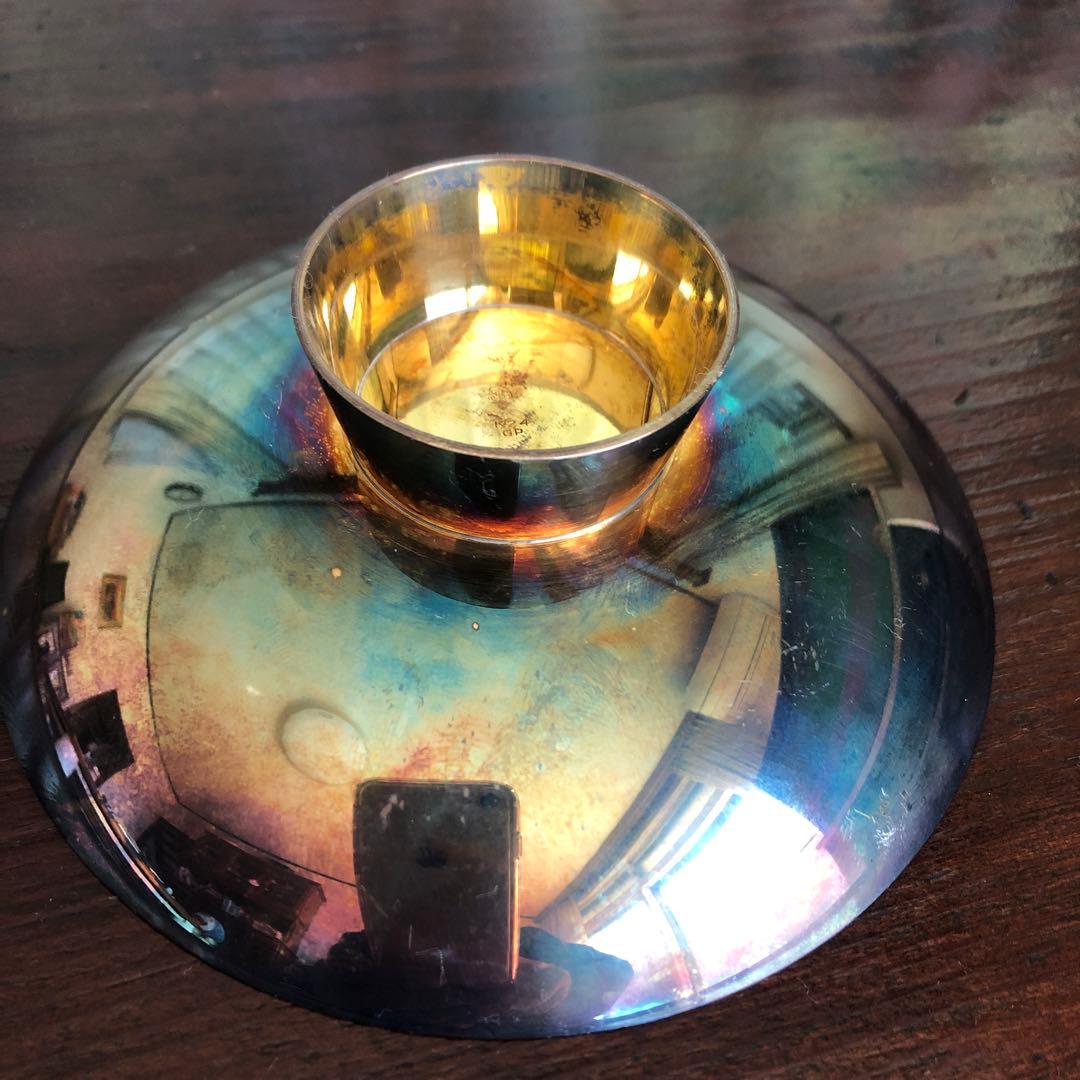 銀杯　純銀　金コーティング　刻印あり　140g キズあり　レトロ