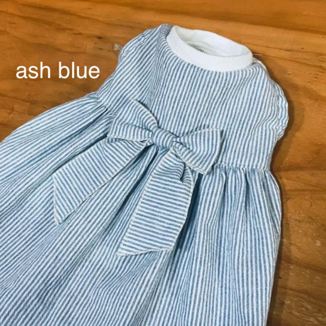 ハンドメイド犬服 ハイウエストリボンワンピ☆色違いあり