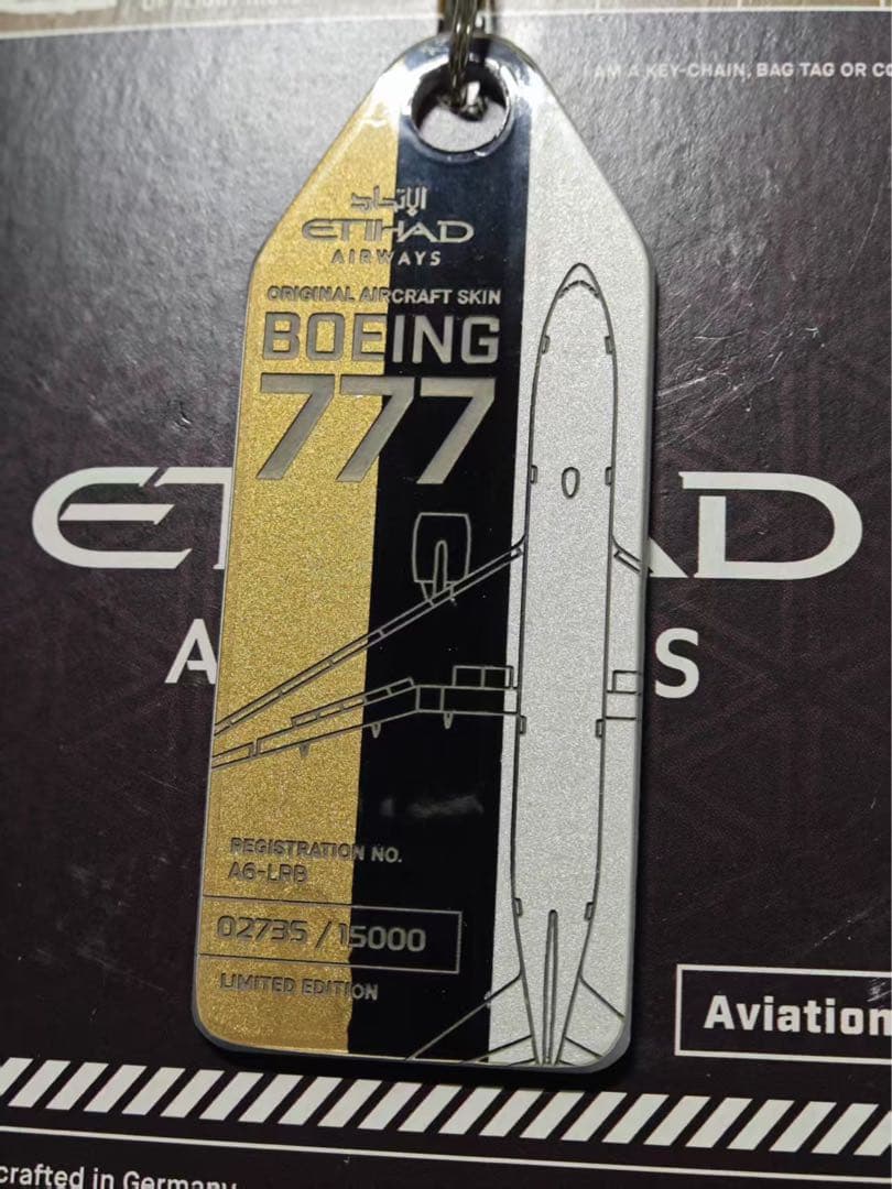 エティハド航空 Aviationtag B777 -200LR 希少な3色