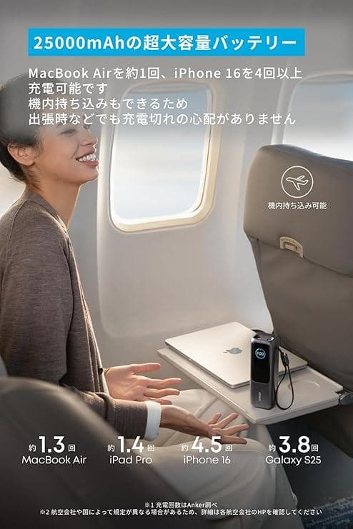 【新品未使用】Anker Power Bank 25000mAh 165W出力