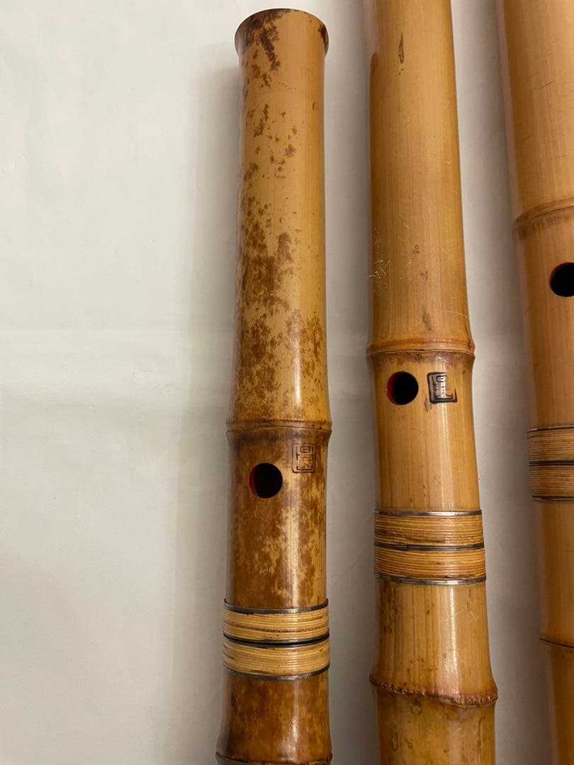 ➁超希少 尺八 昌山4本 銘なし1本 5本まとめ売り