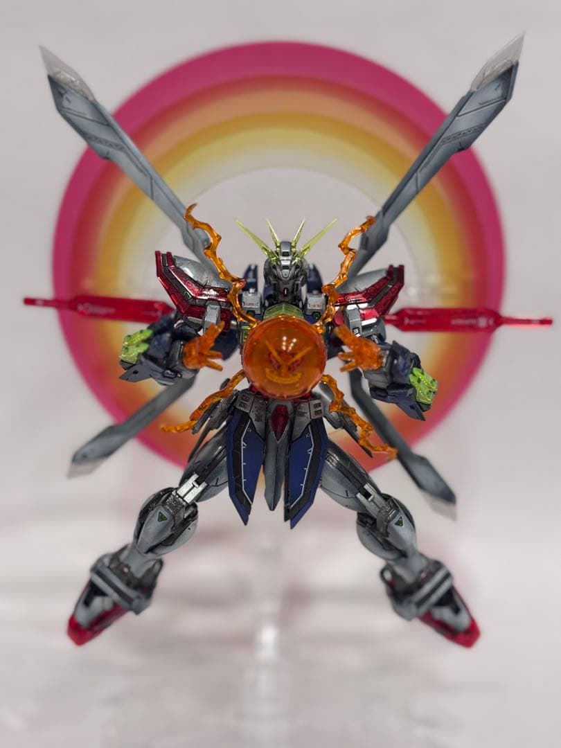 【1/25まで値引き！】RGゴッドガンダム+風雲再起セット全塗装完成品