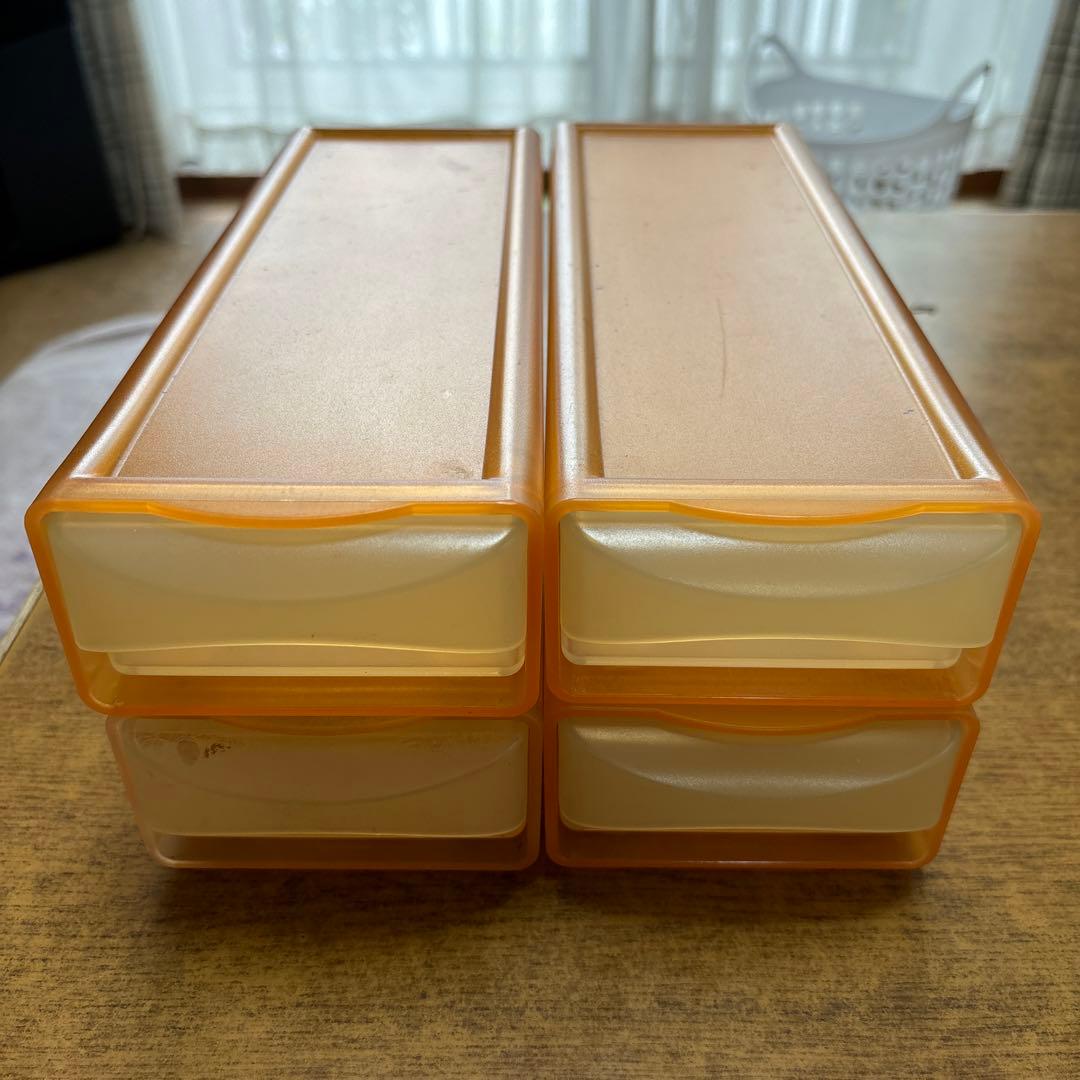 新品 Tupperware システムドロワー ワイド 4点セット イエロー