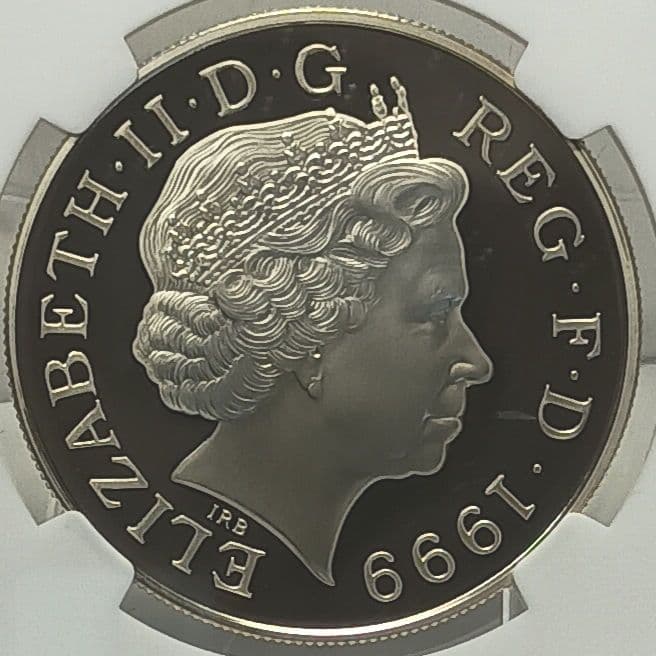 1999 イギリス ダイアナ妃追悼 £5 プルーフ銀貨 NGC PF68UC ④