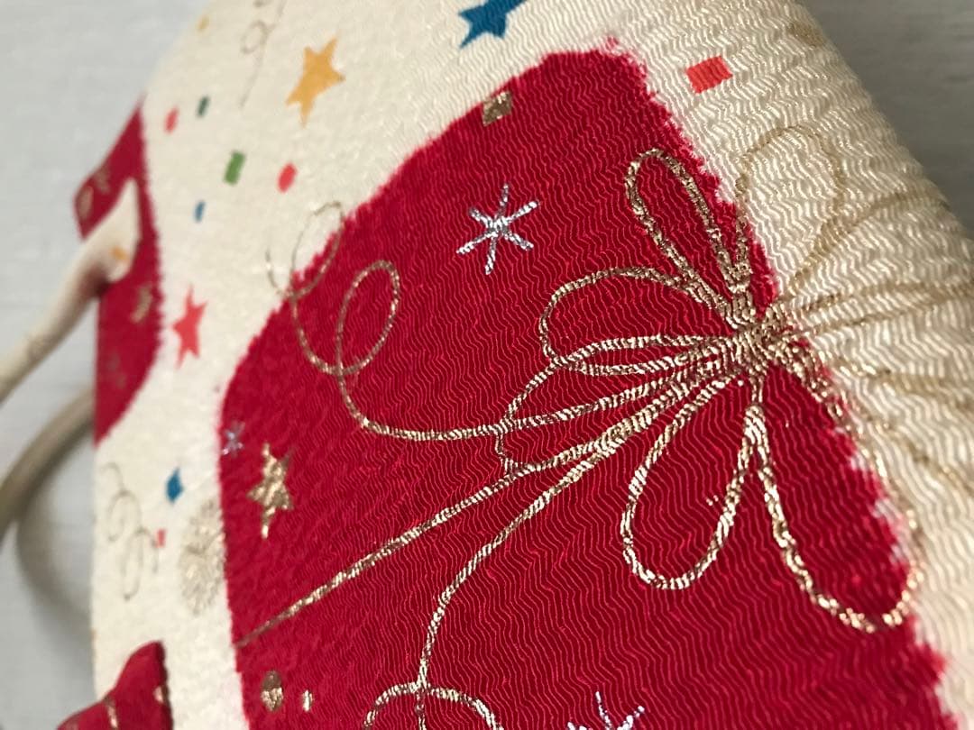 おまとめです。クリスマスに！金彩が美しい手染めの和装バッグ　きねや