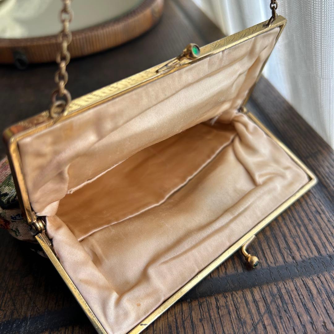 欧州アンティーク　繊細ゴブランの小さなバッグ