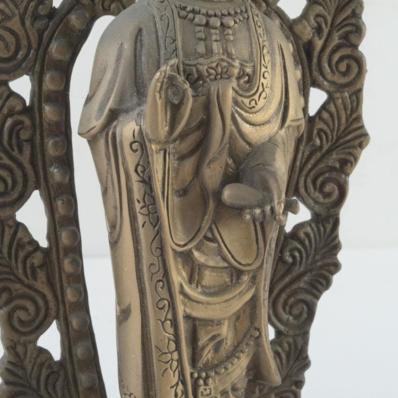 仏教美術 古銅 観音菩薩像 仏像 置物 V 9362