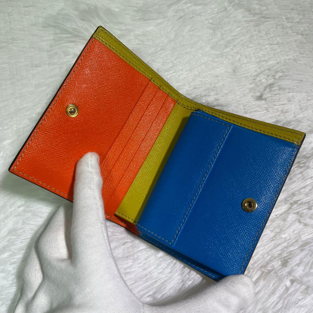 極美品】MARNI マルニ 2つ折り財布 トランク バイフォールド オレンジ