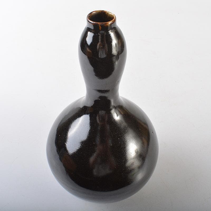 越中瀬戸焼 黒釉 瓢形徳利 時代箱 V R6459 - winetouritalia.com