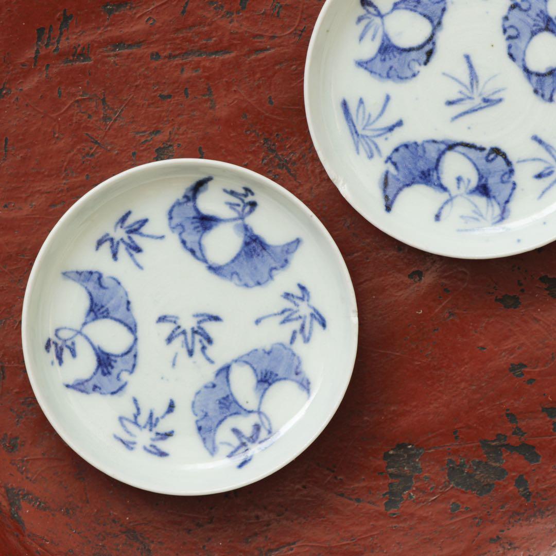 古伊万里 伊万里 江戸 中期 豆皿 小皿 2客セット 金継ぎ 材料 豆皿