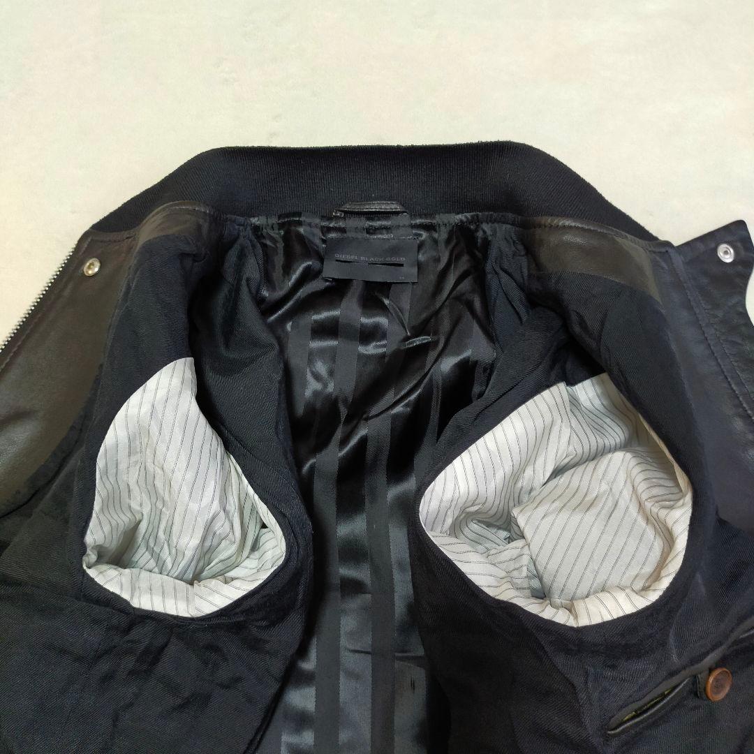 DIESEL BLACK GOLD 44 レザートラックジャケット