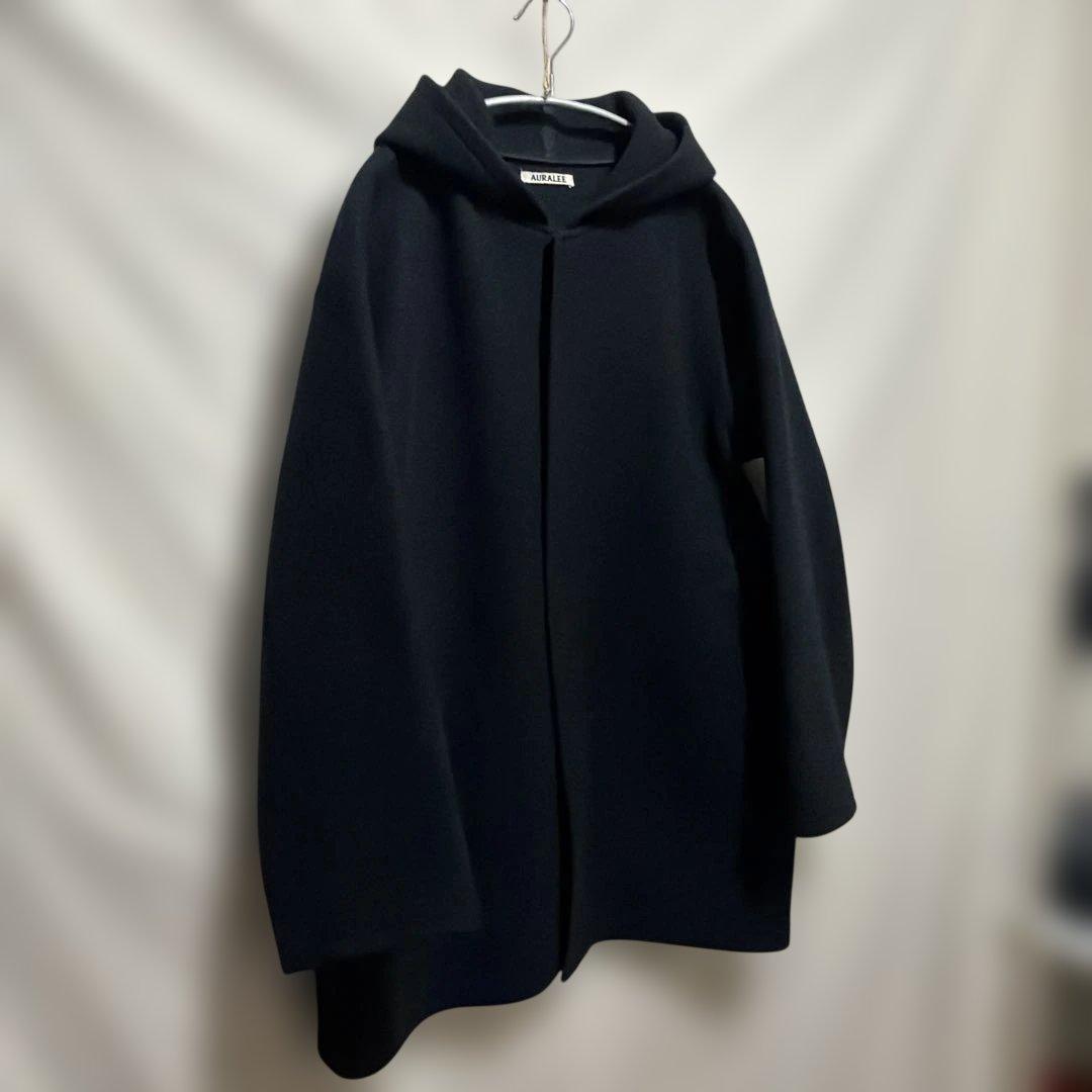 AURALEE. HEAVY MELTON HOODED COAT サイズ3