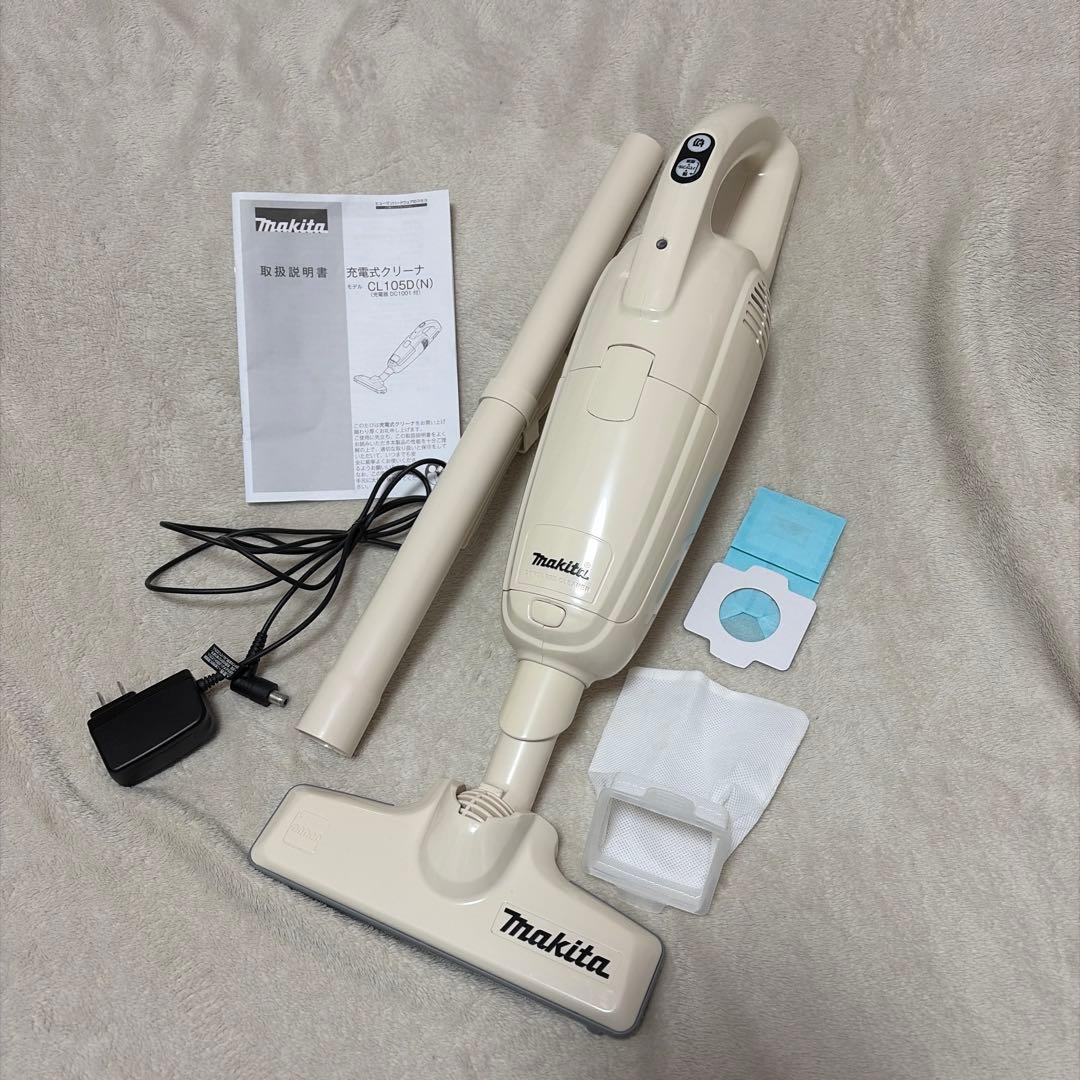 makita 充電式クリーナー CL105D(N) アイボリー 充電器付き - メルカリ