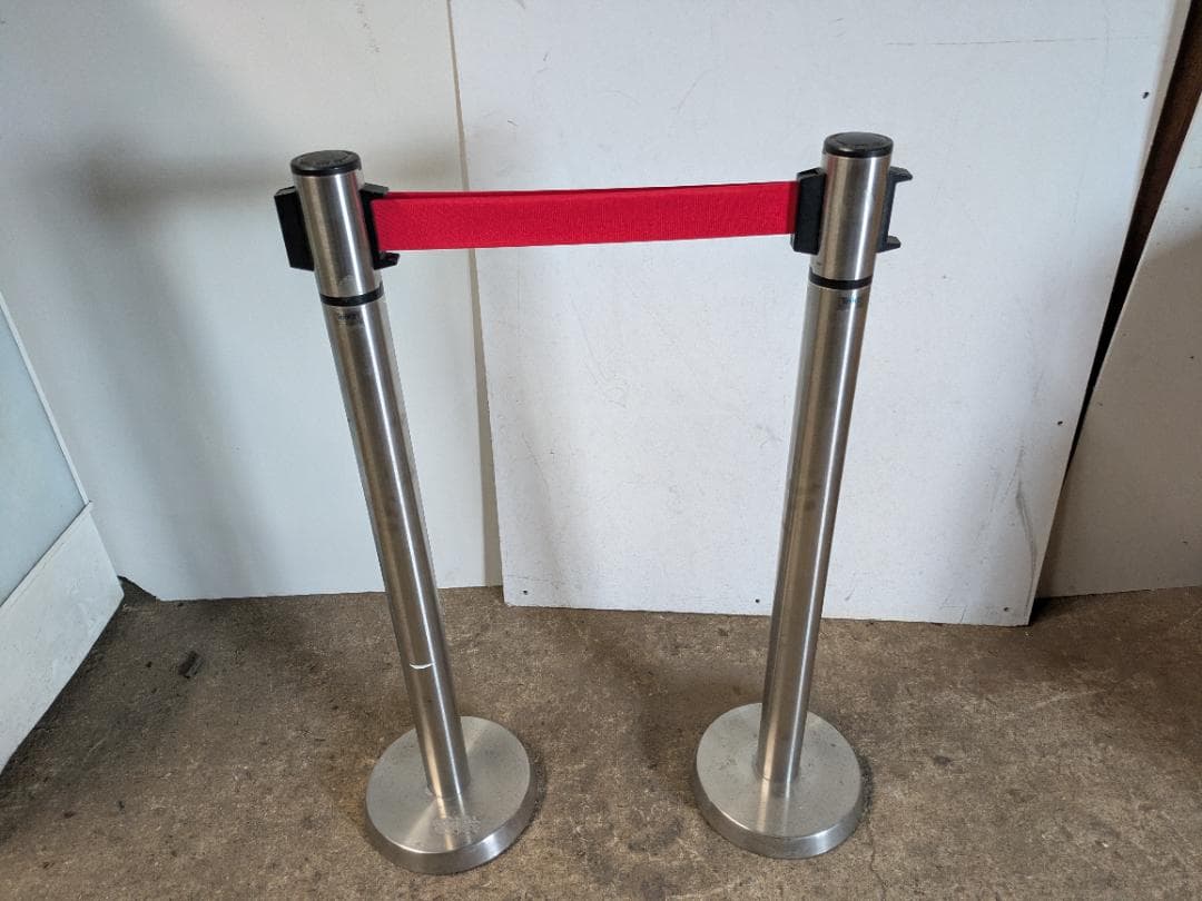 中古】Teikinバリカー ポールスタンド・整列柱 2本セット