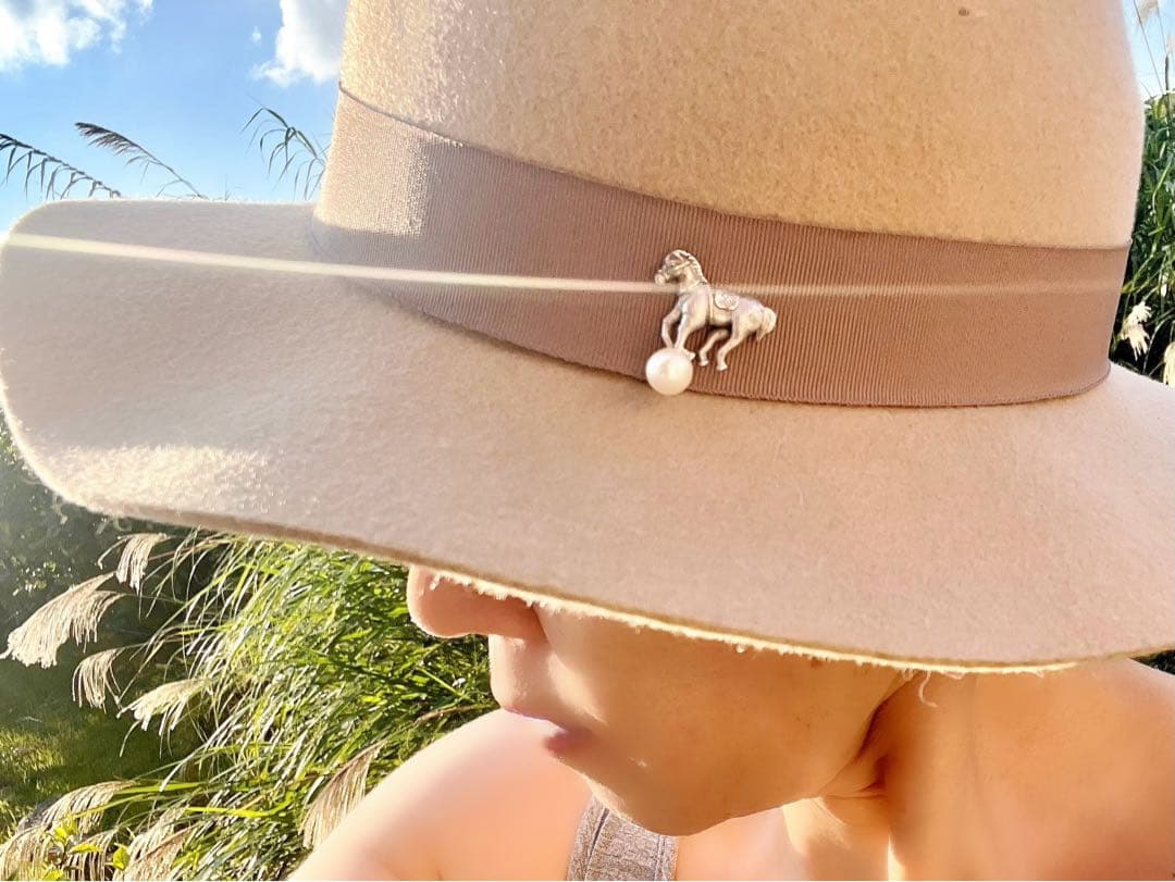 アンティーク⭐︎ホースブローチ 馬のピンブローチ sv925 本真珠8mm珠