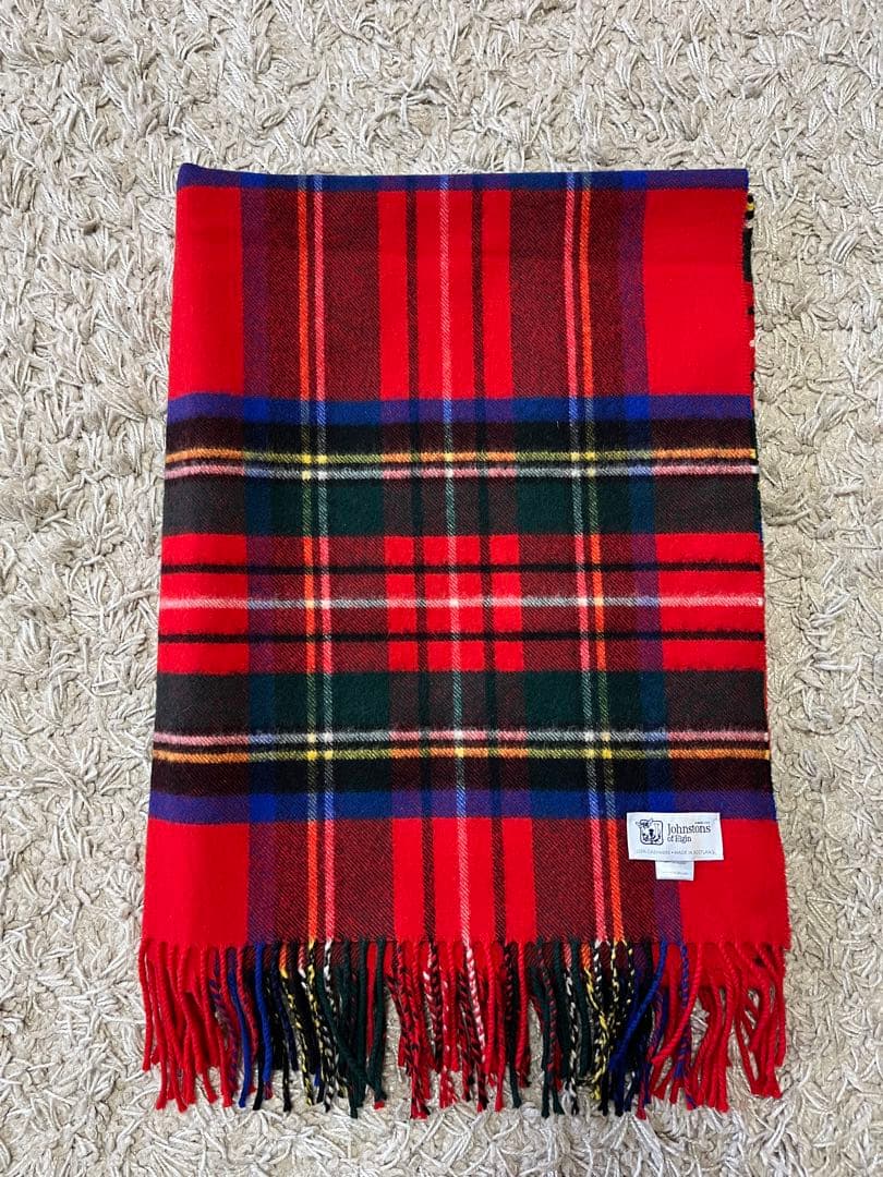 新品同様Johnstons ロイヤル スチュワート カシミア 大判ストール