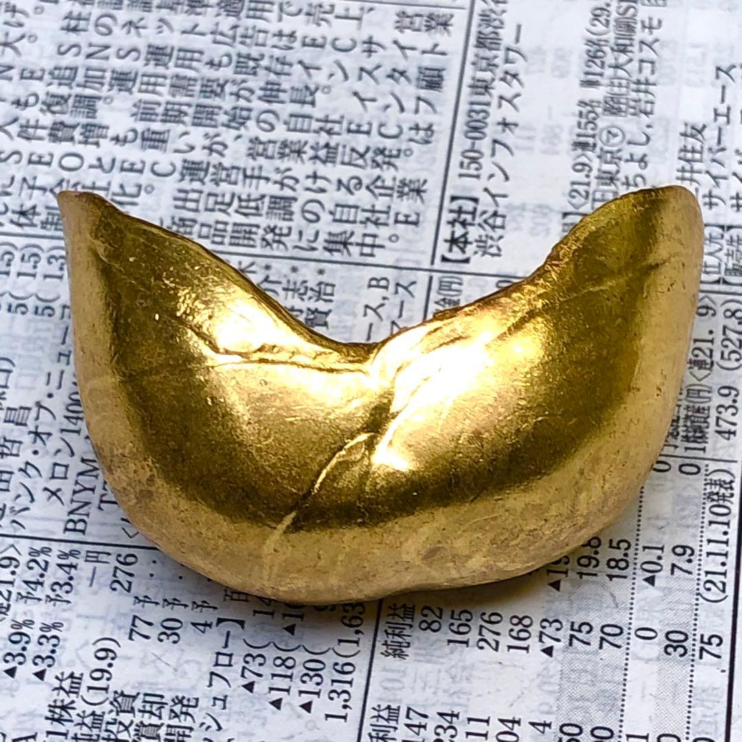 古銭 金貨 開運金元寶 「十分金 寶 雍正九年」縁起物 金錠 開運金元寶