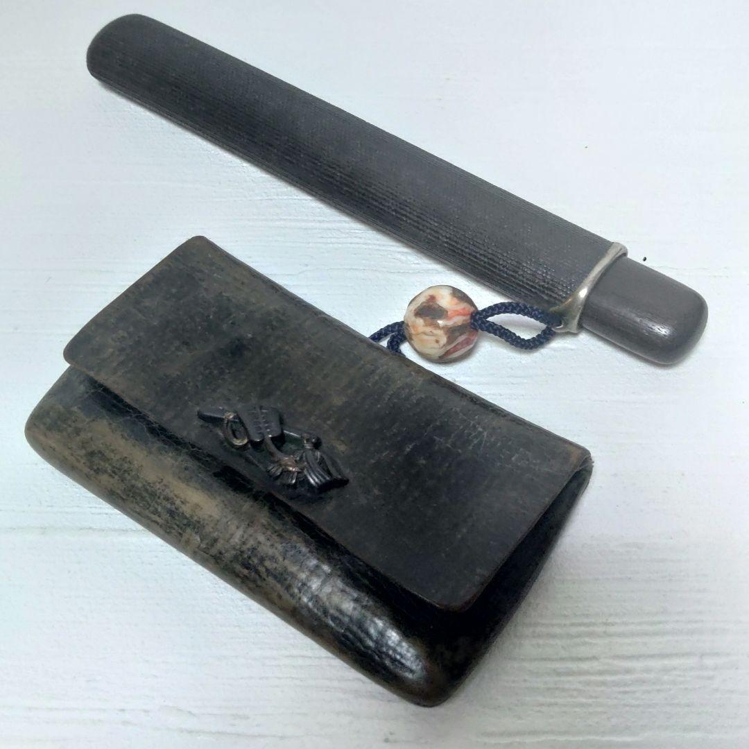 煙草入れ 喫煙具 前金具 緒締玉 骨董 3つまとめて ア16