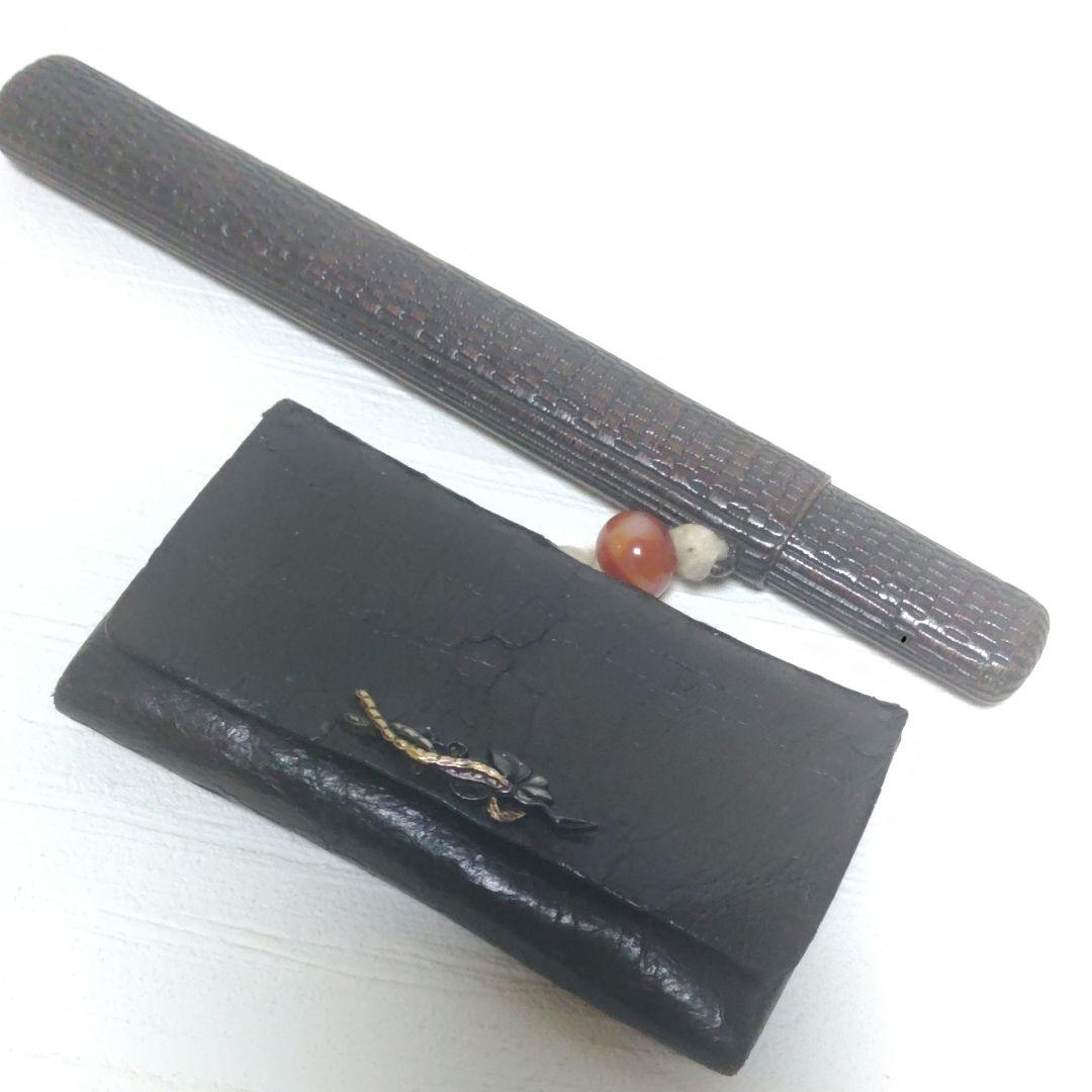 煙草入れ 喫煙具 前金具 緒締玉 骨董 3つまとめて ア16