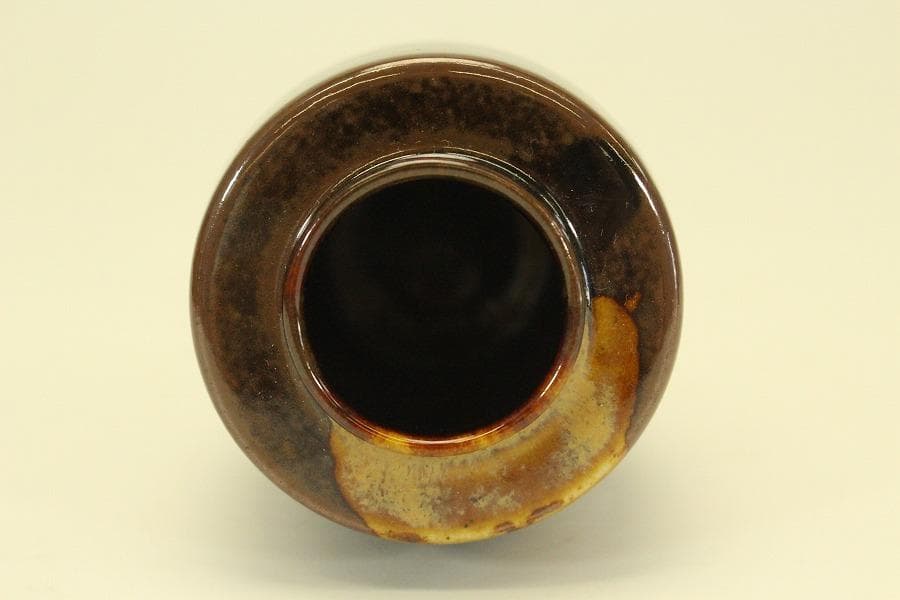 茶道具 膳所焼 肩衝 茶入 共箱 未使用(A775)