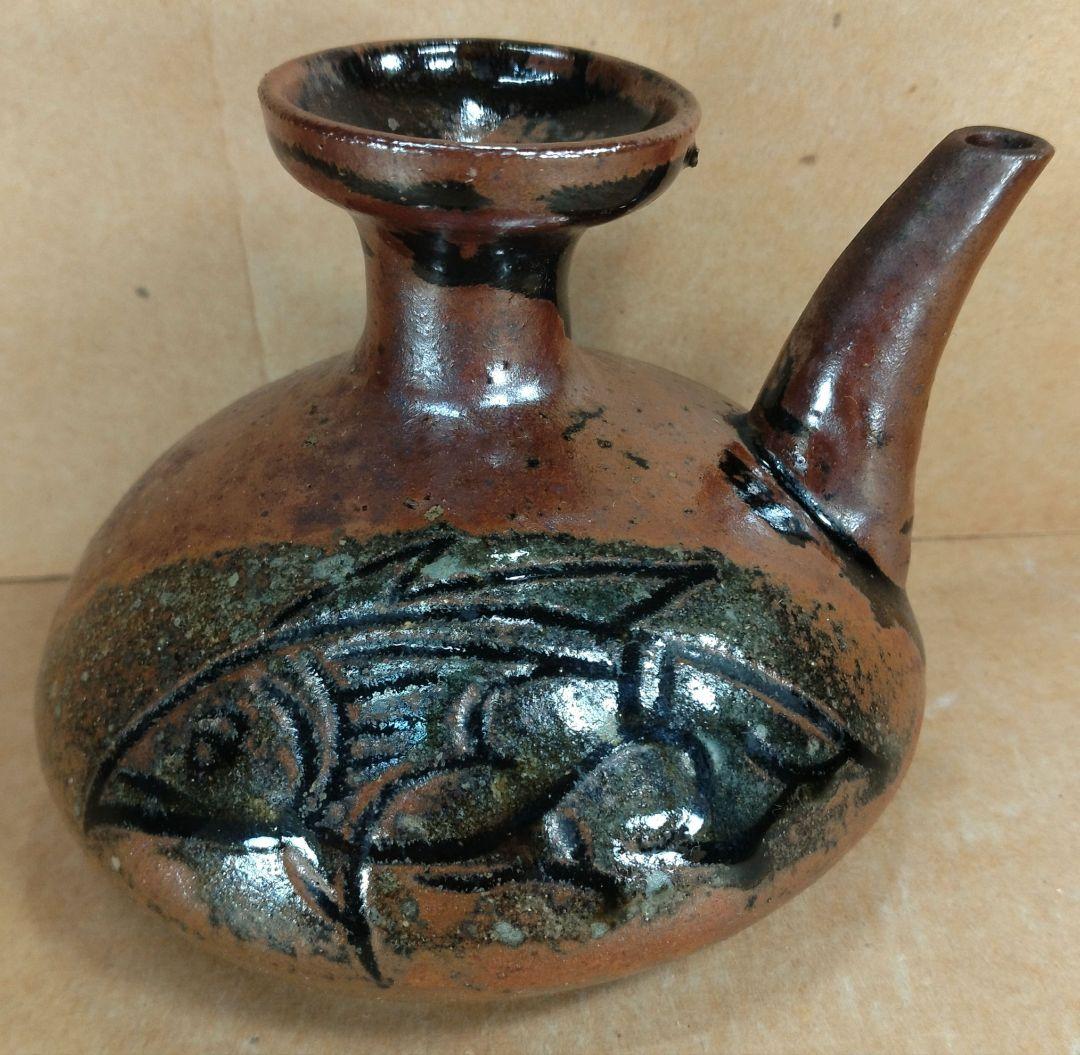 【本物保証】金城次郎 壷屋焼 カラカラ(魚2匹）共箱 栞 人間国宝 やちむん