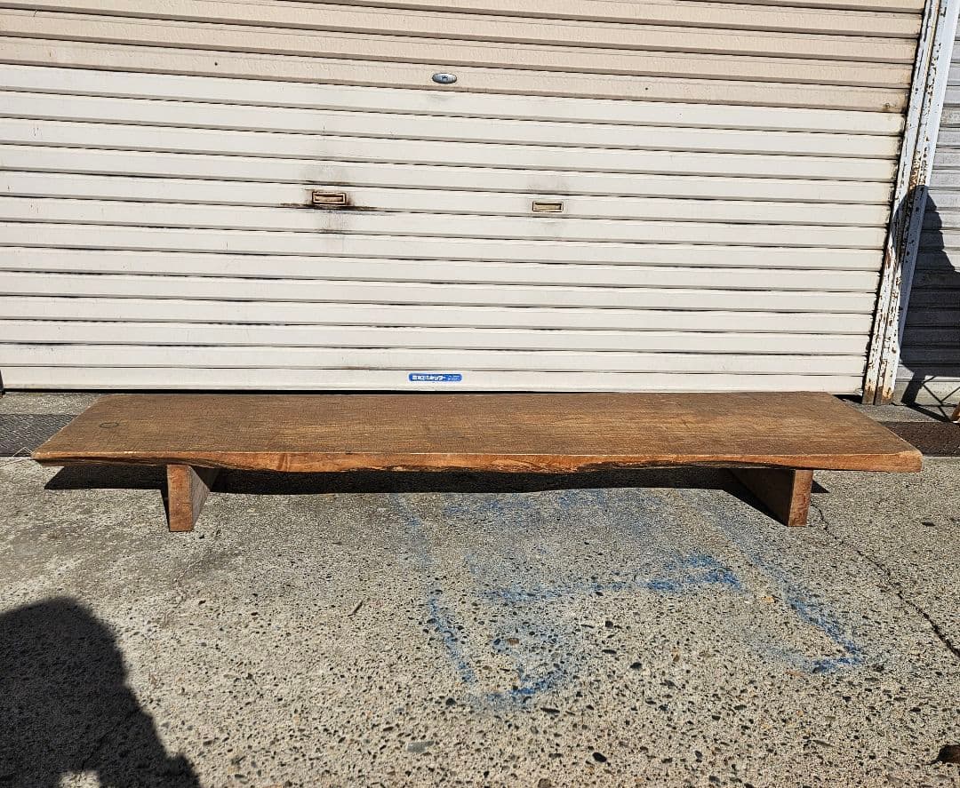 日本のアンティーク 古い裁板 在銘 無垢 一枚板 裁ち台 作業台