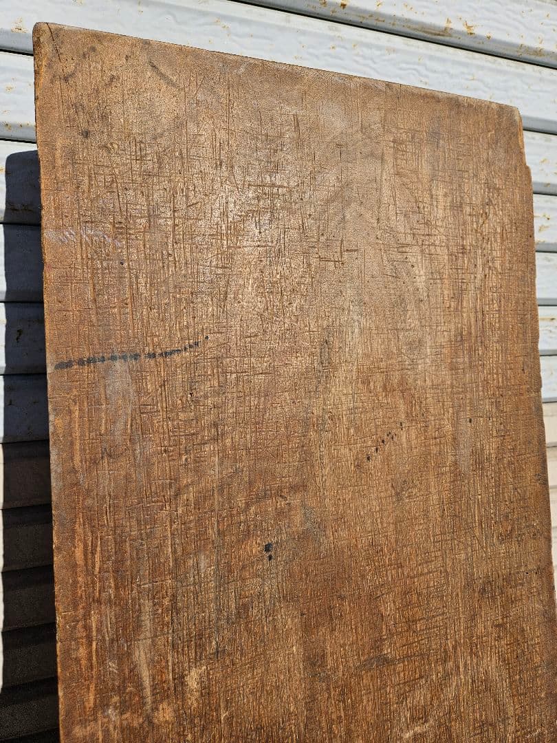 日本のアンティーク 古い裁板 在銘 無垢 一枚板 裁ち台 作業台