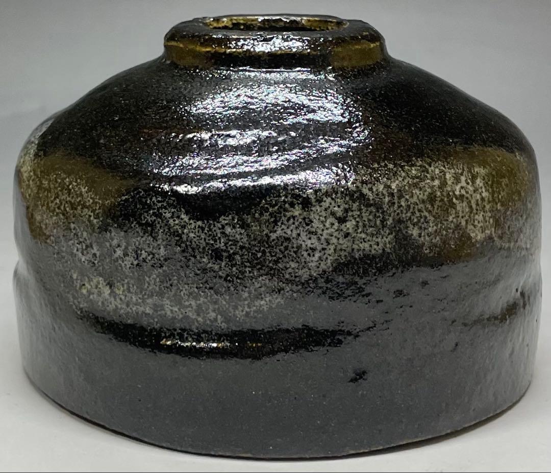 五代 楽吉左衛門 宗入 黒茶碗 共箱(四方桟盛蓋) 仕覆 共布 e432a