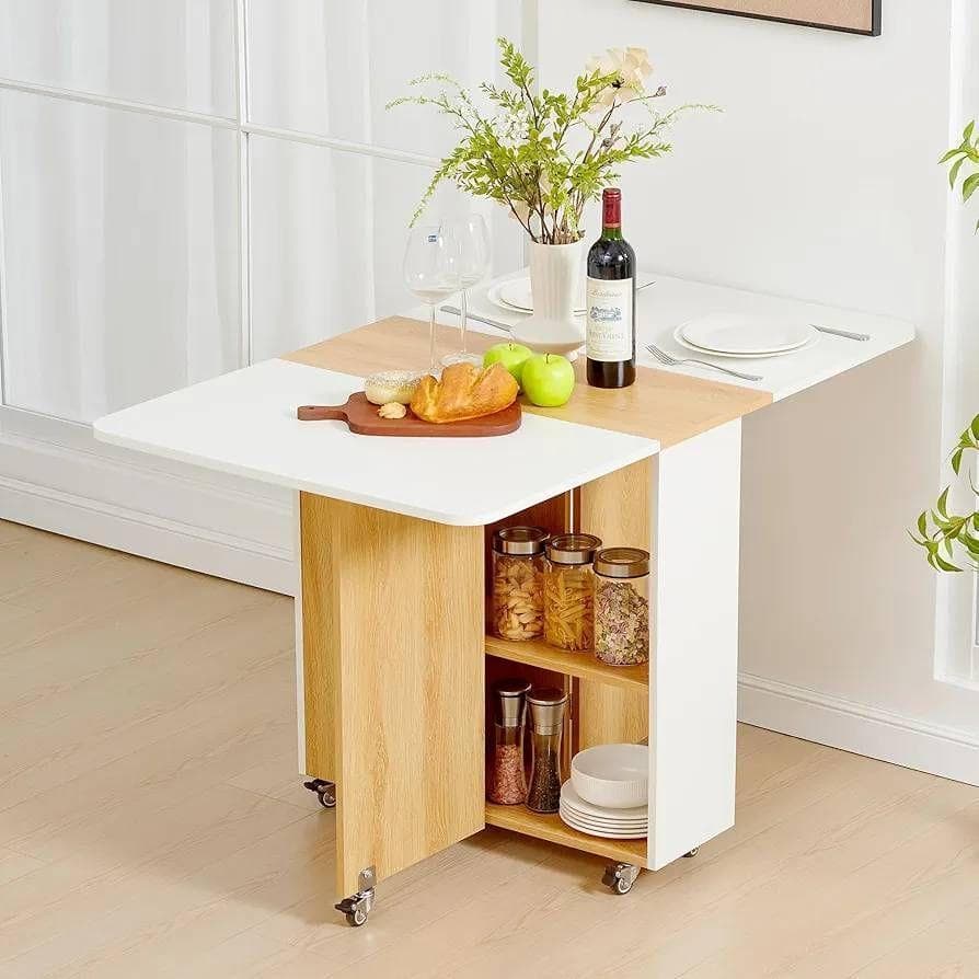 大特価❕淡色✨️2トーン✨️折り畳み ダイニング テーブル 省スペース 収納