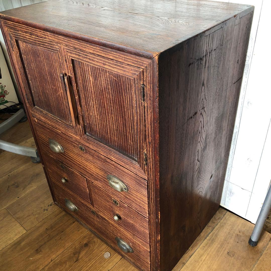 レトロ アンティーク 木製引き出し付き収納 箪笥の通販はau PAY