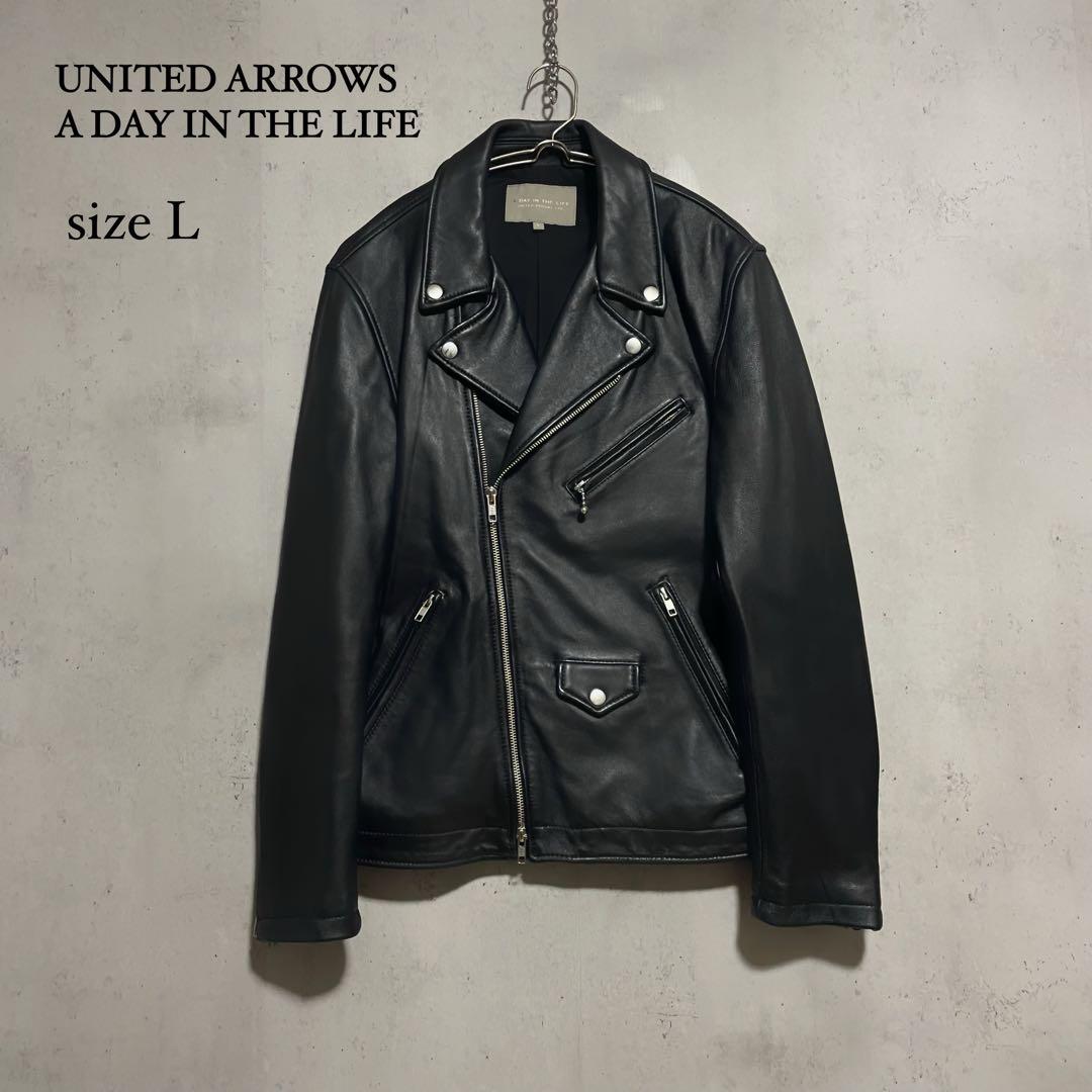 ユナイテッドアローズ ラムレザー ダブルライダースジャケット L