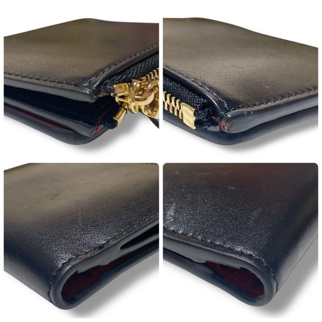 サルバトーレフェラガモ 良品 イタリア製ハラコヴァラリボン 2つ折り