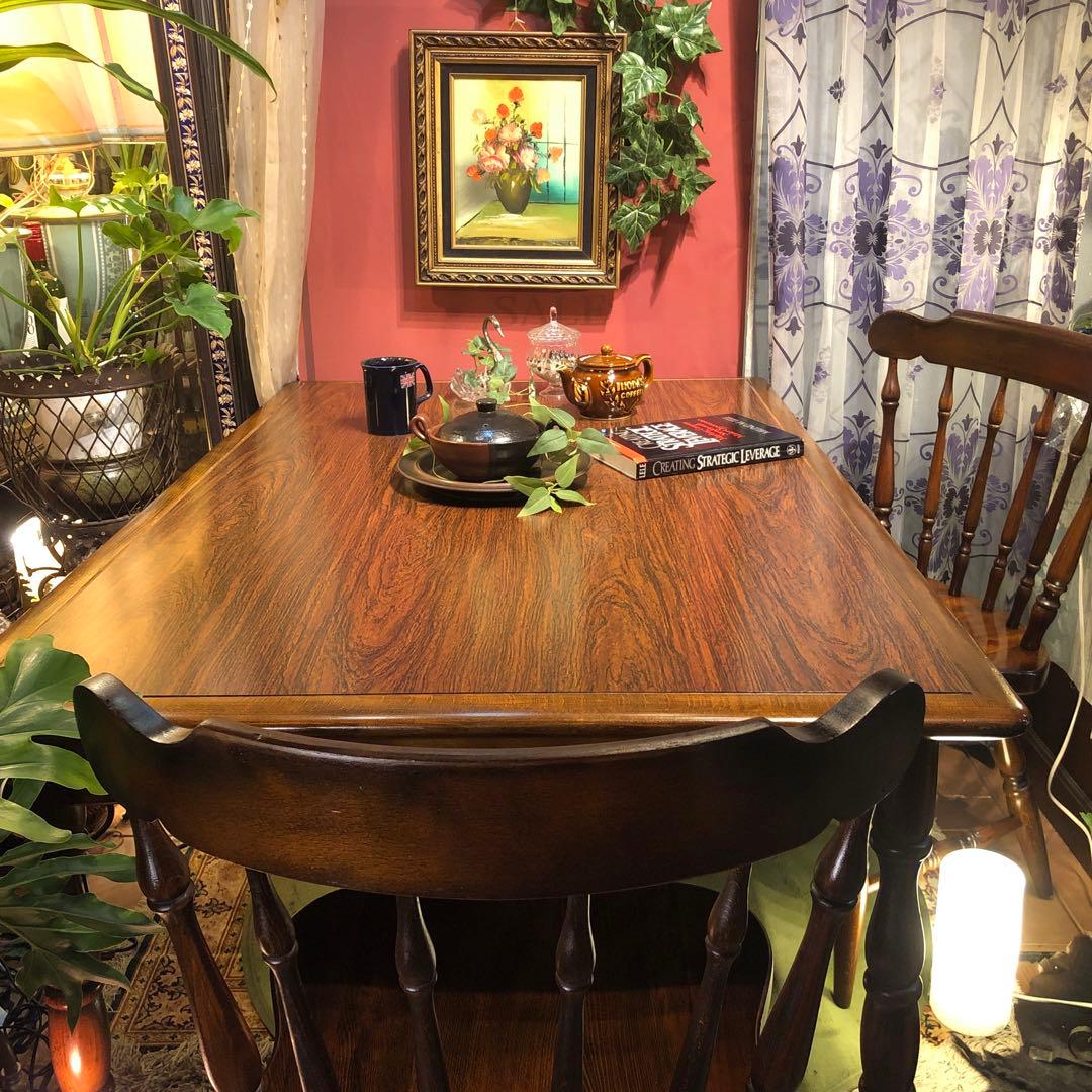 Sale 極美品キツツキマーク ヴィンテージ コロニアル メラニントップテーブル