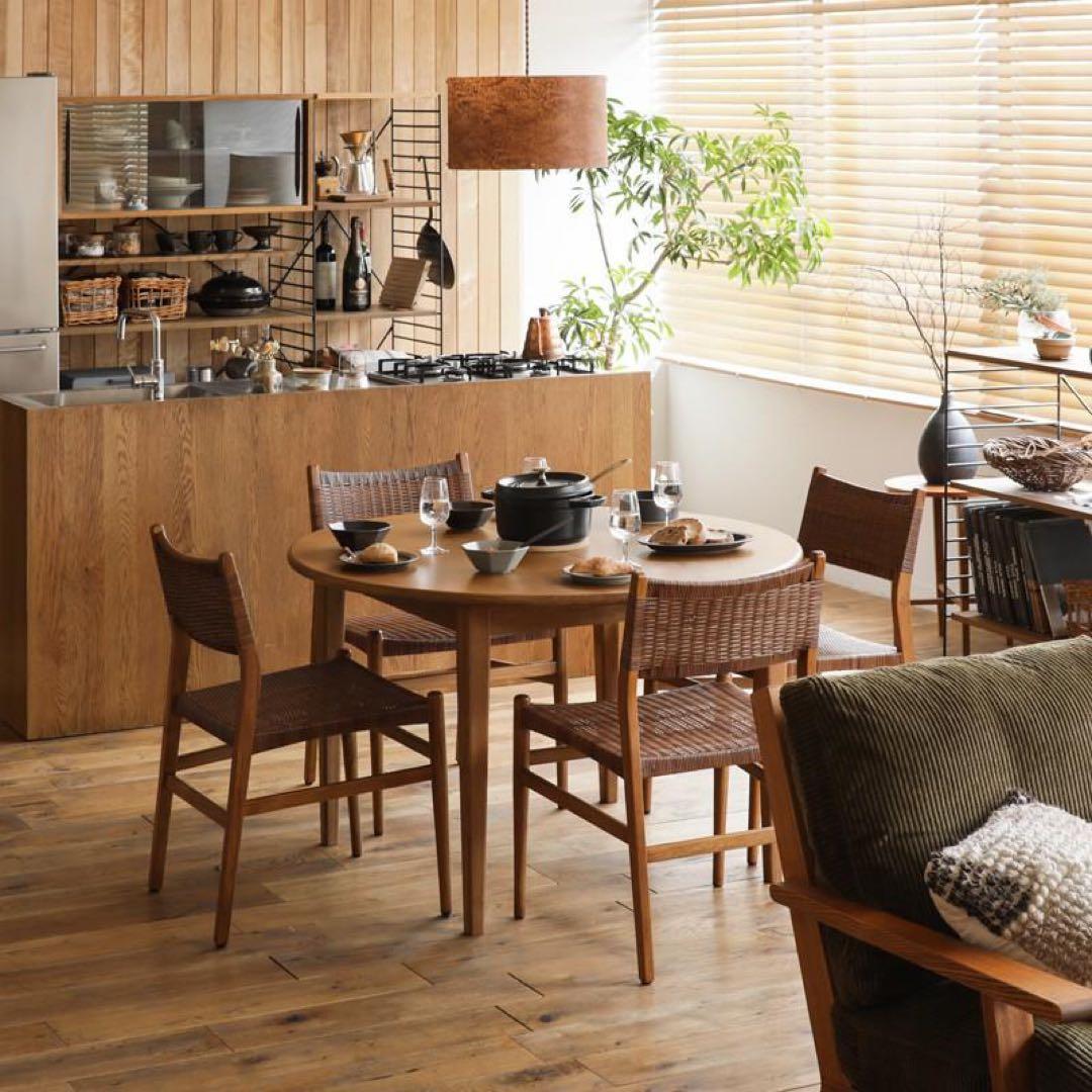 folk 伸縮式ダイニングテーブル ブラウン