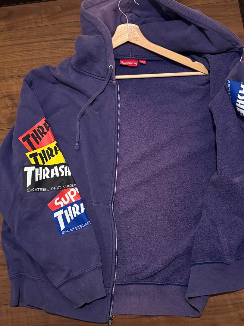 Supreme Thrasher フルジップフーディ パープル