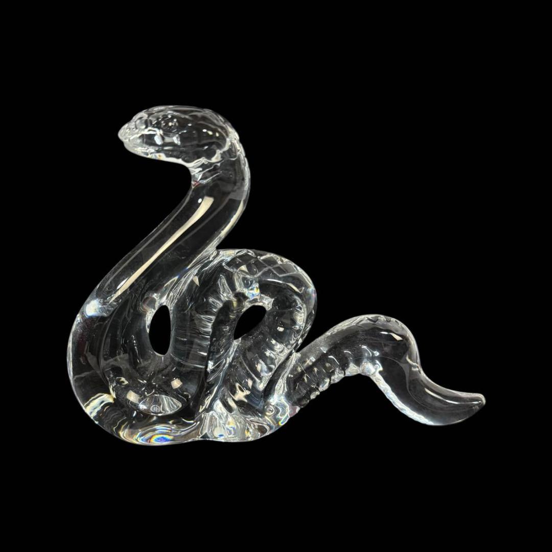 未使用】Baccarat ラ 干支 巳 蛇 クリスタルフィギュリン 元箱 付き